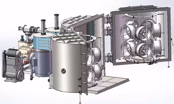 PVD Hard Chrome Plating Machine , Strong Adhesion Film On Automotive Wheel / Hub, Car wheels PVD chrome plating Machine 1